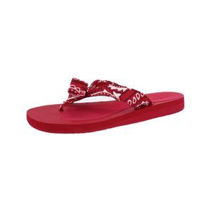 GUESS Womens Red Bow Accent Rhinestone Round Toe Slip On Flip Flop Sandal 8 M